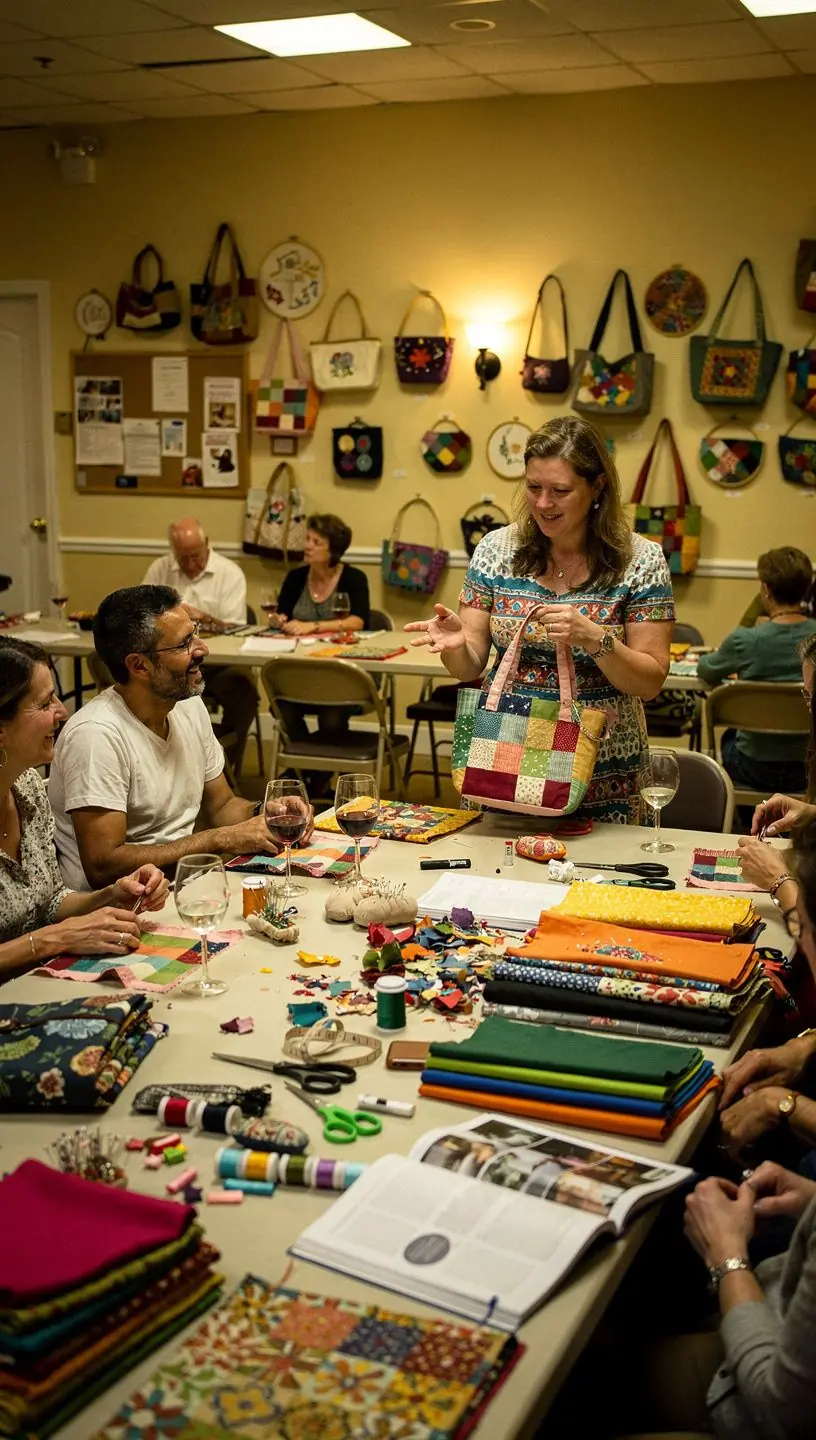 Historical knitting and sewing tools and materials